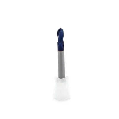 Fresa metal duro 65hrc esférica 2 cortes ø 06,0 - 050 - 12,0mm h06 naco blue - dry cut