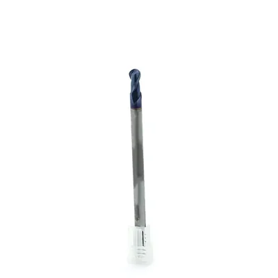 Fresa metal duro 65hrc esférica 2 cortes ø 06,0 - 100 - 12,0mm h06 naco blue - dry cut