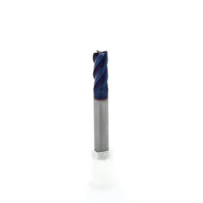 Fresa metal duro 65hrc toroidal 4 cortes ø 08,0 - r0,5 - 060 - 20,0mm h08 naco blue - dry cut