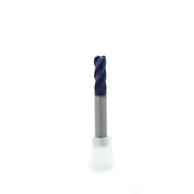 Fresa metal duro 65hrc toroidal 4 cortes ø 08,0 - r1,0 - 060 - 20,0mm h08 naco blue - dry cut