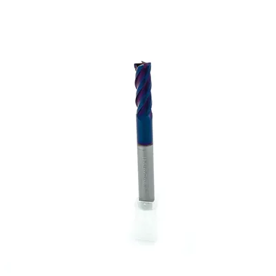 Fresa metal duro 65hrc toroidal 4 cortes ø 08,0 - r0,5 - 075 - 25,0mm h08 naco blue - dry cut