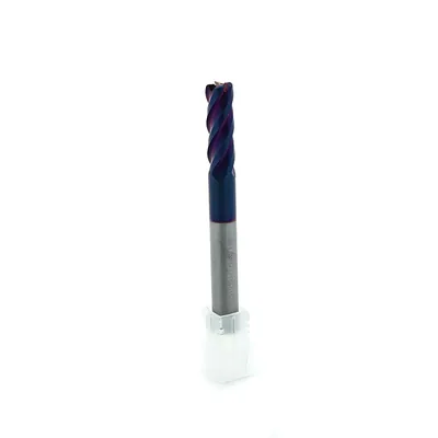 Fresa metal duro 65hrc toroidal 4 cortes ø 08,0 - r1,0 - 075 - 25,0mm h08 naco blue - dry cut