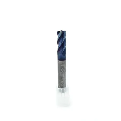 Fresa metal duro 65hrc toroidal 4 cortes ø 10,0 - r1,0 - 075 - 25,0mm h10 naco blue - dry cut