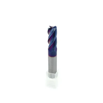 Fresa metal duro 65hrc toroidal 4 cortes ø 12,0 - r0,5 - 075 - 32,0mm h12 naco blue - dry cut