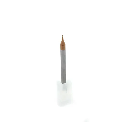 Micro fresa metal duro 55hrc topo reto 2 cortes ø 0,5 - 050 - 1,0mm - h04 curta altisin - dry cut