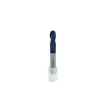 Fresa metal duro 65hrc esférica 2 cortes ø 08,0 - 060 - 16,0mm h08 naco blue - dry cut