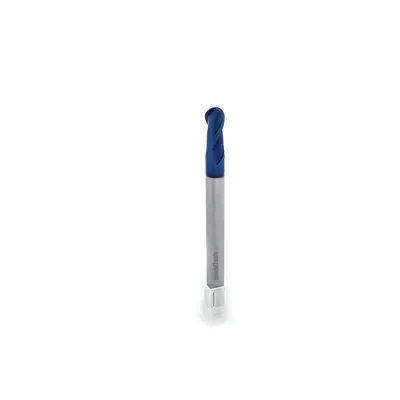 Fresa metal duro 65hrc esférica 2 cortes ø 08,0 - 100 - 16,0mm h08 naco blue - dry cut