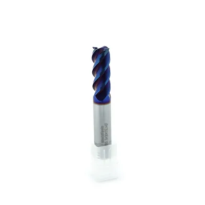 Fresa metal duro 65hrc toroidal 4 cortes ø 12,0 - r0,5 - 075 - 30,0mm h12 naco blue - dry cut