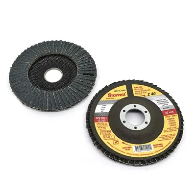 Disco flap em fibra de vidro ø 115mm grão de zirconio 040 - fds115-40fc starrett