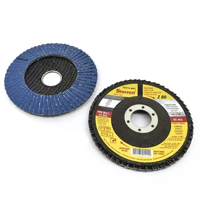 Disco flap em fibra de vidro ø 115mm grão de zirconio 080 - fds115-80fc starrett