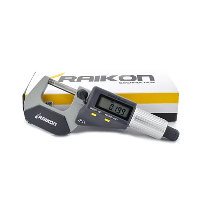 Micrômetro digital ip54 absoluto 2 teclas 0 a 025 x 0,001mm milesimal - 220r-025 raikon