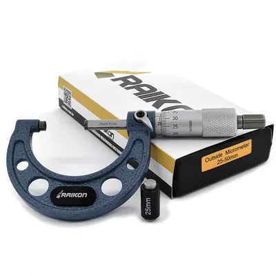 Micrômetro universal 025 a 050 x 0,01mm arco leve - 201r-050 raikon