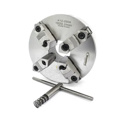 Placa de torno 4 castanhas reversíveis ø 250mm com furação traseira - k-12250a mawbra
