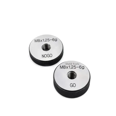 Conjunto de anel calibrador de rosca passa e não passa m08,0 x 1,25mm 6g - 502r-m080 raikon