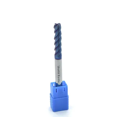 Fresa metal duro 65hrc toroidal 4 cortes ø 08,0 - r1,0 - 100 - 35,0mm h08 naco blue - dry cut