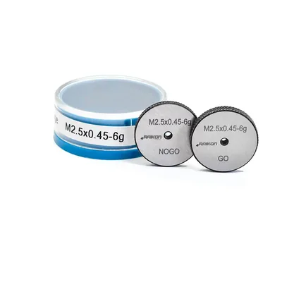 Conjunto de anel calibrador de rosca passa e não passa m02,5 x 0,45mm 6g - 502r-m025 raikon