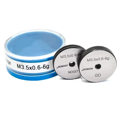 Conjunto de anel calibrador de rosca passa e não passa m03,5 x 0,60mm 6g - 502r-m035 raikon