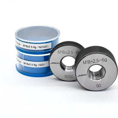 Conjunto de anel calibrador de rosca passa e não passa m18,0 x 2,50mm 6g - 502r-m180 raikon