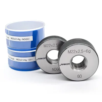 Conjunto de anel calibrador de rosca passa e não passa m22,0 x 2,50mm 6g - 502r-m220 raikon