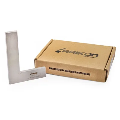Esquadro de precisão plano aço inoxidável 100 x 070mm classe 0 din875 - 431r-100 raikon
