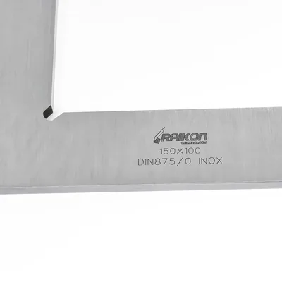 Esquadro de precisão plano aço inoxidável 150 x 100mm classe 0 din875 - 431r-150 raikon