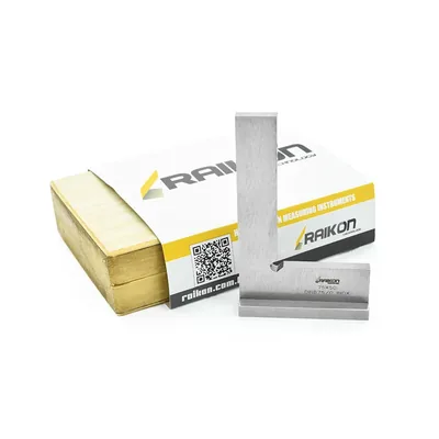 Esquadro de precisão plano com base aço inoxidável 075 x 050mm classe 0 din875 - 432r-075 raikon
