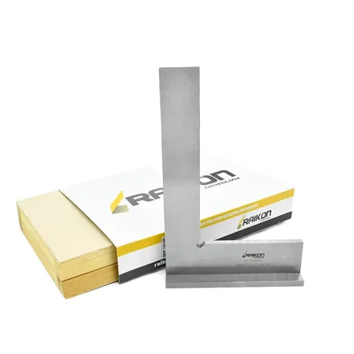Esquadro de precisão plano com base aço inoxidável 150 x 100mm classe 0 din875 - 432r-150 raikon