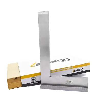 Esquadro de precisão plano com base aço inoxidável 250 x 165mm classe 0 din875 - 432r-250 raikon