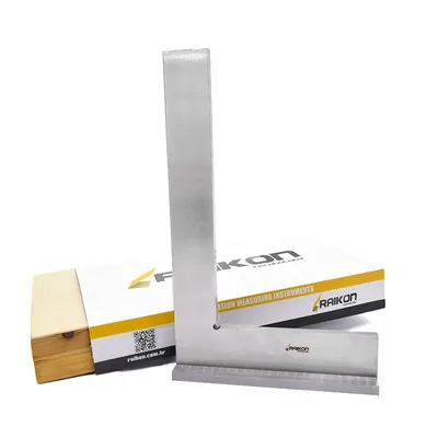 Esquadro de precisão plano com base aço inoxidável 300 x 200mm classe 0 din875 - 432r-300 raikon