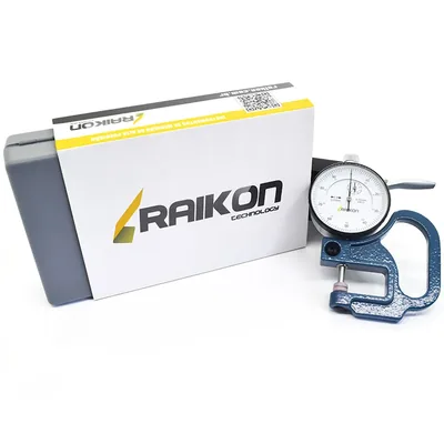 Medidor de espessura com relógio 0 a 10 x 0,01mm arco profundo de 30mm - 342r-010 raikon