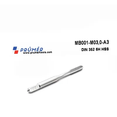 Macho manual avulso hss 6h m03,0 x 0,50 terceiro macho din352 - mb001-m03,0-a3 prumer