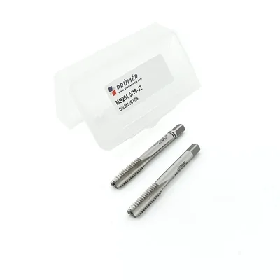 Jogo de macho manual hss 2b unc 5/16" x 18 tpi duas peças ii e iii din352 - mb201-5/16"-j2 prumer
