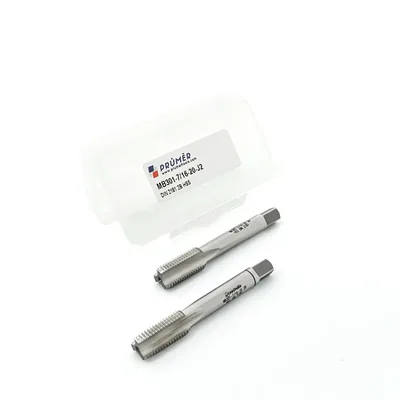 Jogo de macho manual hss 2b unf 7/16" x 20 tpi duas peças i e iii din2181 - mb301-7/16"-20-j2 prumer