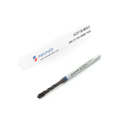 Macho máquina canal helicoidal hss-e 6h m03,0 x 0,50 výkon blue p/inox din371 - hc011b-m03,0 prumer