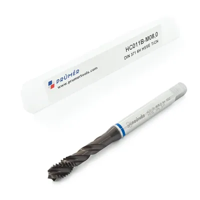 Macho máquina canal helicoidal hss-e 6h m08,0 x 1,25 výkon blue p/inox din371 - hc011b-m08,0 prumer