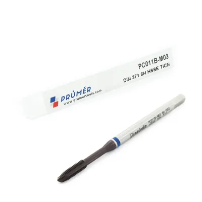 Macho máquina ponta helicoidal hss-e 6h m03,0 x 0,50 výkon blue p/inox din371 - pc011b-m03,0 prumer