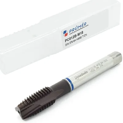 Macho máquina ponta helicoidal hss-e 6h m18,0 x 2,50 výkon blue p/inox din376 - pc012b-m18,0 prumer
