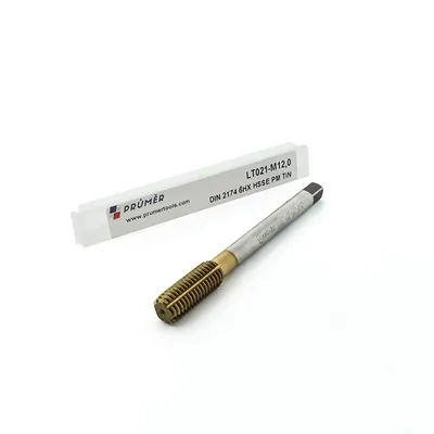 Macho máquina laminador hss-e pm 6hx m12,0 x 1,75 din2174 tin - lt021-m12,0 prumer