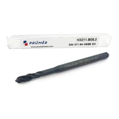 Macho máquina canal helicoidal hss-e 6h m06,0 x 1,00 din371 revenido - hx011-m06,0 prumer