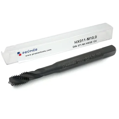 Macho máquina canal helicoidal hss-e 6h m10,0 x 1,50 din371 revenido - hx011-m10,0 prumer