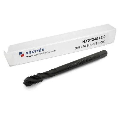 Macho máquina canal helicoidal hss-e 6h m12,0 x 1,75 din376 revenido - hx012-m12,0 prumer