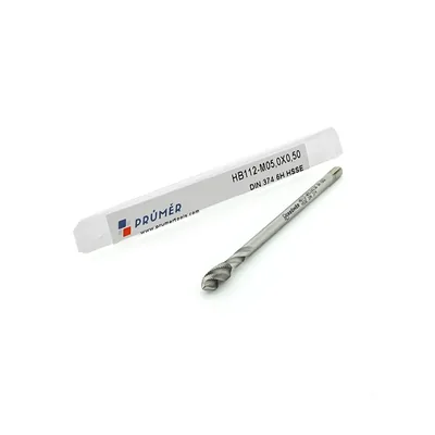 Macho máquina canal helicoidal hss-e 6h mf m05,0 x 0,50 din374 brilhante - hb112-m05,0x0,50 prumer