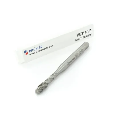 Macho máquina canal helicoidal hss-e 2b unc n10 3/16" x 24 tpi din371 brilhante - hb211-n10 prumer