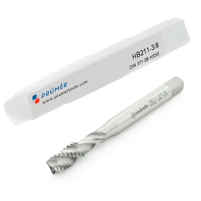 Macho máquina canal helicoidal hss-e 2b unc 3/8" x 16 tpi din371 brilhante - hb211-3/8" prumer