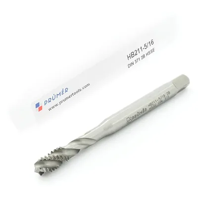 Macho máquina canal helicoidal hss-e 2b unc 5/16" x 18 tpi din371 brilhante - hb211-5/16" prumer