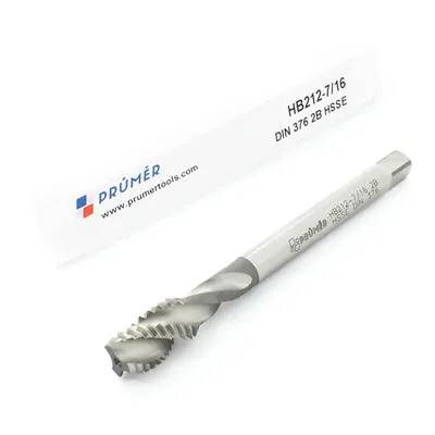 Macho máquina canal helicoidal hss-e 2b unc 7/16" x 14 tpi din376 brilhante - hb212-7/16" prumer