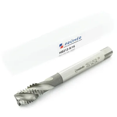Macho máquina canal helicoidal hss-e 2b unc 9/16" x 12 tpi din376 brilhante - hb212-9/16" prumer