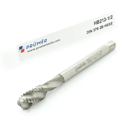 Macho máquina canal helicoidal hss-e 2b unc 1/2" x 13 tpi din376 brilhante - hb212-1/2" prumer