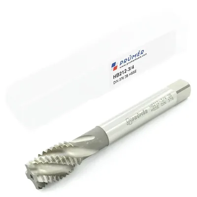 Macho máquina canal helicoidal hss-e 2b unc 3/4" x 10 tpi din376 brilhante - hb212-3/4" prumer