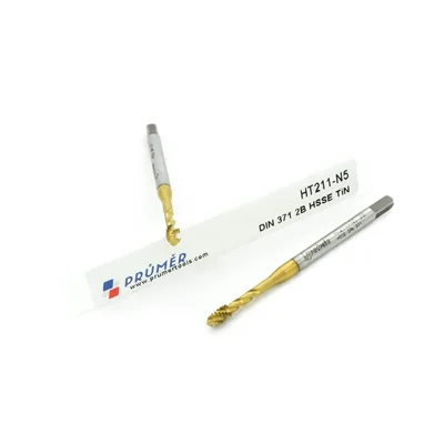Macho máquina canal helicoidal hss-e 2b unc n5 1/8" x 40 tpi din371 tin - ht211-n5 prumer